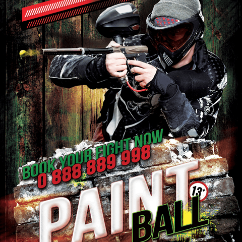 PSD Flyer template - Paintball